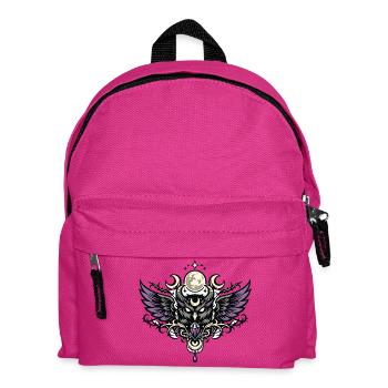 Moon Spirit Owl Emblem with Violet Crystal - Kids' Backpack - fuchsia - Front