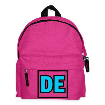 DE Initials Letters Logo - Kids' Backpack - fuchsia - Front