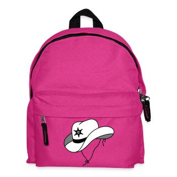 Sheriff hat with small skull on sheriff star - Kids' Backpack - fuchsia - Front