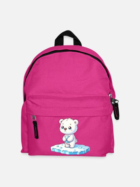 Eisbär auf Eisscholle globale Erwärmung - Kinder Rucksack - Fuchsia