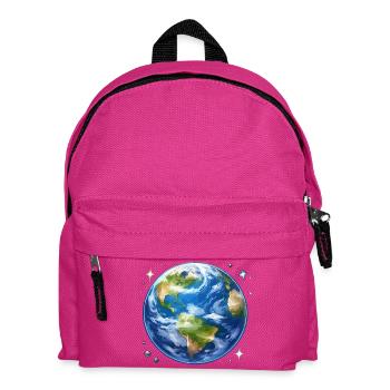 Erde im kosmischen Aquarellstil - Kinder Rucksack - Fuchsia - Vorne