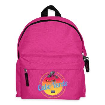 Kap Verde Insel Sonnenuntergang mit Palme Souvenir - Kinder Rucksack - Fuchsia - Vorne