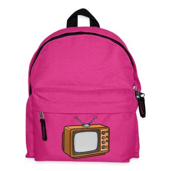 Retro Fernseher Cartoon - Kinder Rucksack - Fuchsia - Vorne
