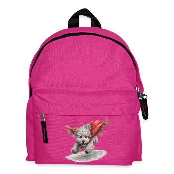 Super Dog Flying to the Rescue - Kids' Backpack - fuchsia - Front