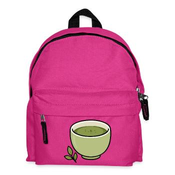 Minimalistische Matcha-Teetassen-Illustration - Kinder Rucksack - Fuchsia - Vorne