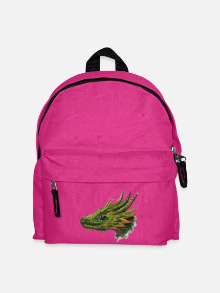 Grüner Drachenkopf - Kinder Rucksack - Fuchsia