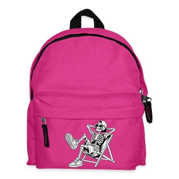 Entspannendes Skelett auf Deckstuhl - Kinder Rucksack - Fuchsia - Vorne