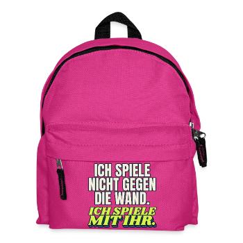 Padel - nicht gegen die Wand, mit ihr - Kinder Rucksack - Fuchsia - Vorne