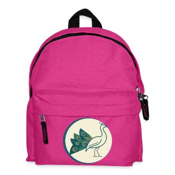 Pfau - Kinder Rucksack - Fuchsia - Vorne