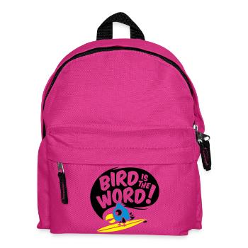 surfing bird - bird is the word - surfin bird - Kids' Backpack - fuchsia - Front