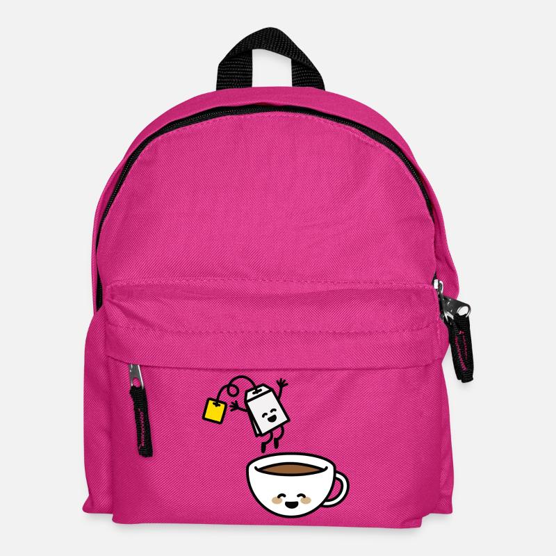 Lustige Teebeutel Teetasse glücklich Tee-Liebhaber Tee-Trinker - Kinder Rucksack - Fuchsia