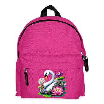 Cygne décoré de fleurs de lotus - Sac à dos Enfant - fuchsia - Devant