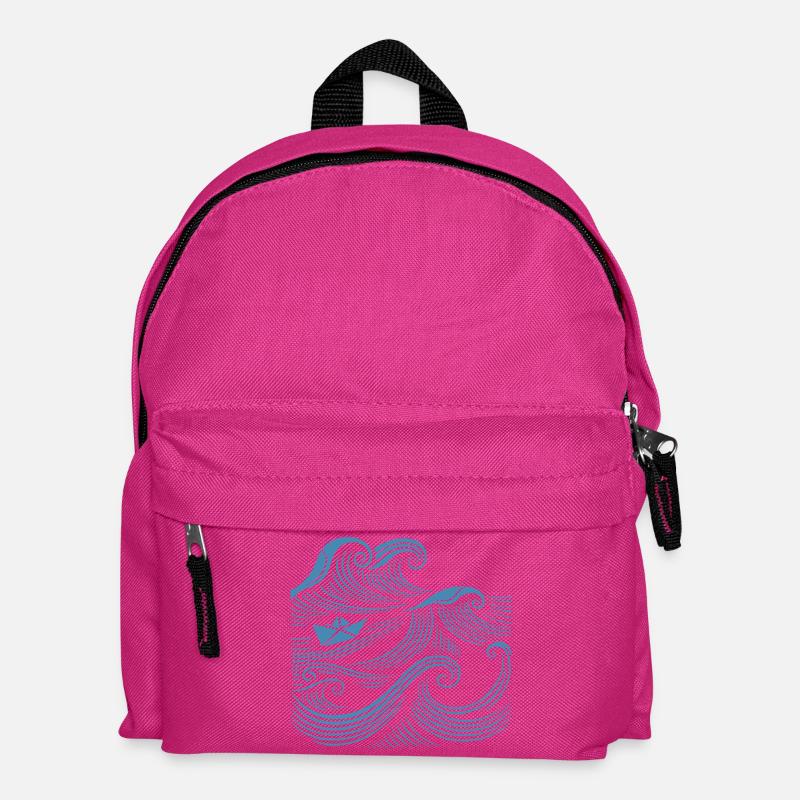 Ship Waves Sea Sailing - Kids' Backpack - fuchsia