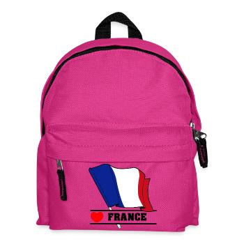 Cœur du drapeau français - Sac à dos Enfant - fuchsia - Devant