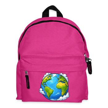 Erde Welt Planet - Kinder Rucksack - Fuchsia - Vorne