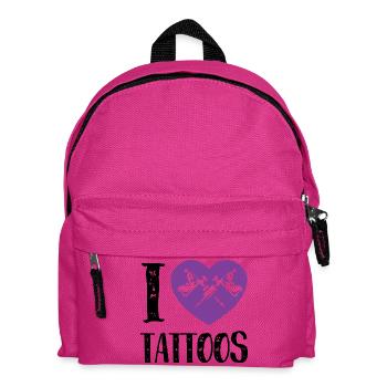 J’adore les tatouages Purple Heart Ink Design - Sac à dos Enfant - fuchsia - Devant