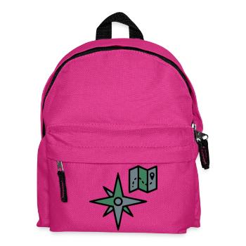 Kompass Landkarte Wandern Geocaching Survival - Kinder Rucksack - Fuchsia - Vorne