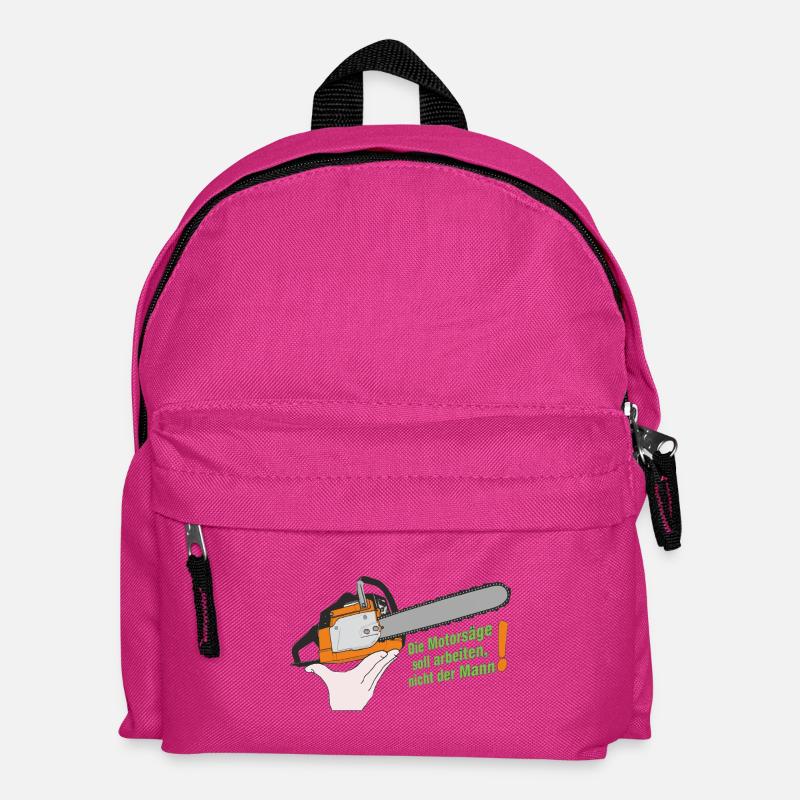 Chainsaw humor without background - Kids' Backpack - fuchsia