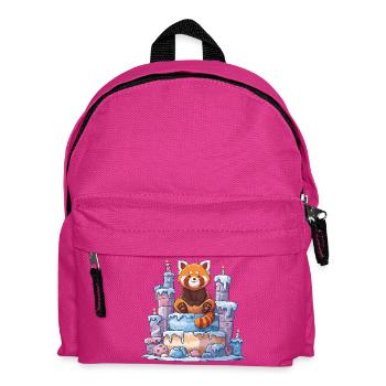 Roter Panda auf Eis-Torte - Kinder Rucksack - Fuchsia - Vorne