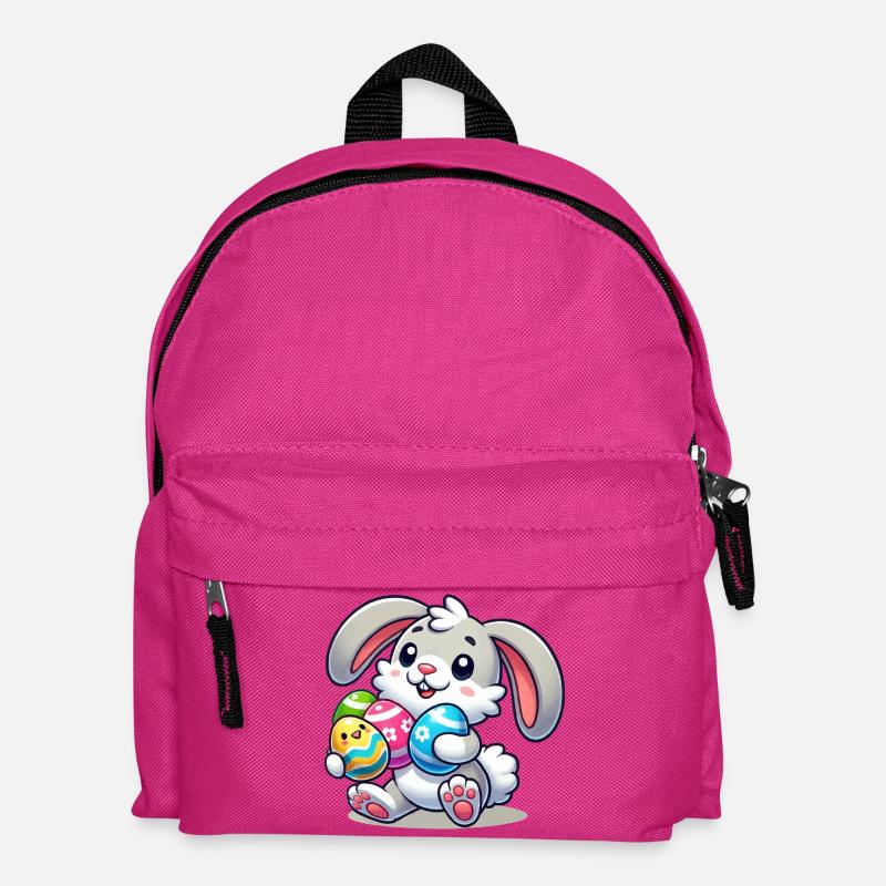 Osterhase mit bunten Eiern - Kinder Rucksack - Fuchsia