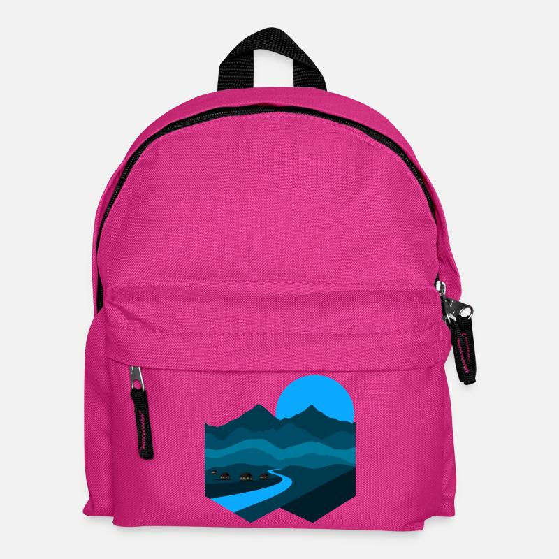 Berglied | Blue Moonlight Minimalistische Wohnung - Kinder Rucksack - Fuchsia