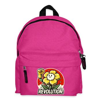 Flower with fist and revolution lettering - Kids' Backpack - fuchsia - Front