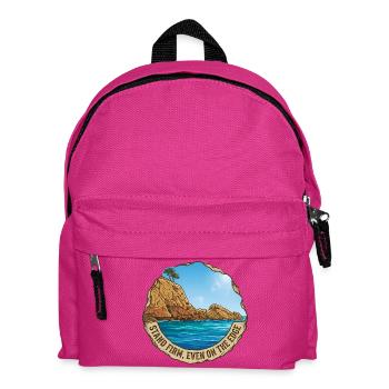 Illustration of landscape with cliff and sea - Kids' Backpack - fuchsia - Front
