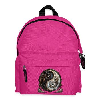 Steampunk Yin Yang Eule - Kinder Rucksack - Fuchsia - Vorne