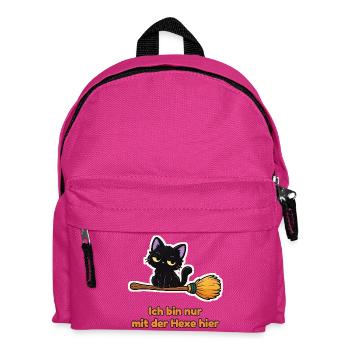 Ich bin nur mit der Hexe hier – Partnershirt - Kinder Rucksack - Fuchsia - Vorne
