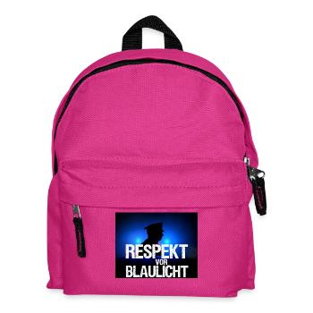 Blaulicht Respekt - Polizei, Polizist, Geschenk - Kinder Rucksack - Fuchsia - Vorne