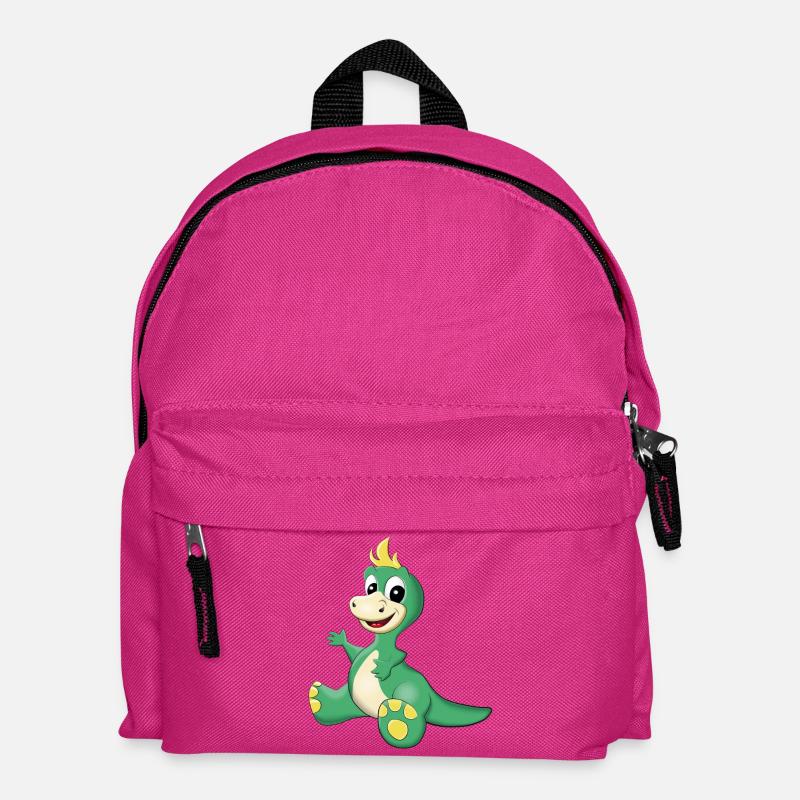 sitzender süßer Dino - Kinder Rucksack - Fuchsia