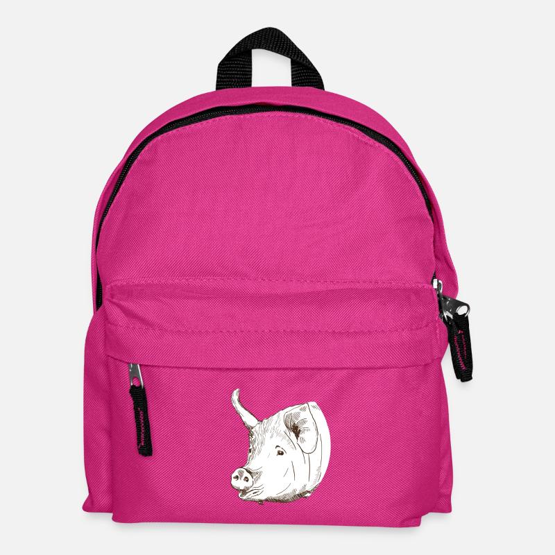 Schwein - Kinder Rucksack - Fuchsia