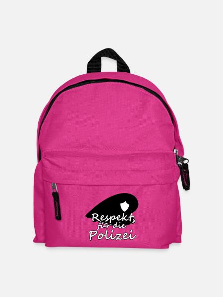 Respekt Polizei Polizist Beruf Spruch Blaulicht - Kinder Rucksack - Fuchsia