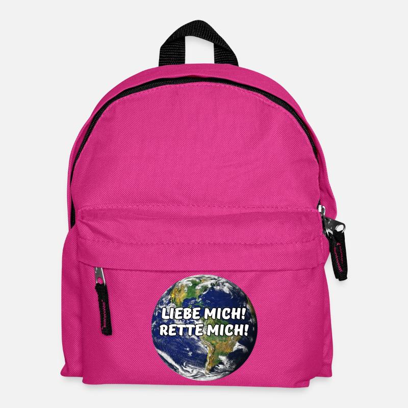 Erde Planet Umweltschutz Klimawandel Spruch - Kinder Rucksack - Fuchsia