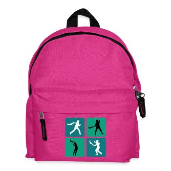 jai alai sports design - Kids' Backpack - fuchsia - Front
