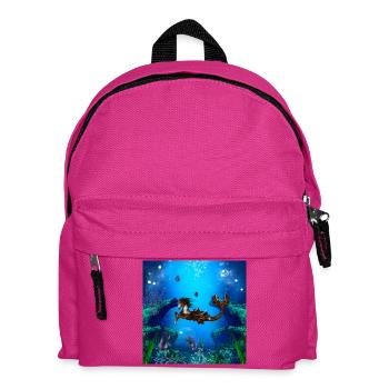 Wunderbares Steampunk-Seepferdchen auf dem Meer - Kinder Rucksack - Fuchsia - Vorne