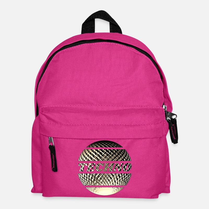 Techno disco ball gold - Kids' Backpack - fuchsia