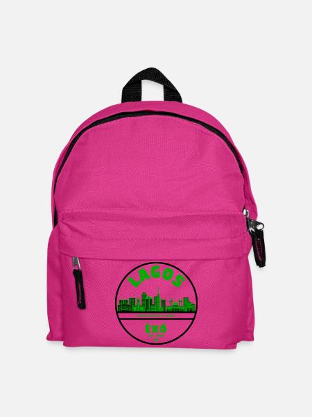 Lagos Skyline Grün - Kinder Rucksack - Fuchsia