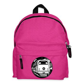 Lokomotive, Zug, Eisenbahn - Kinder Rucksack - Fuchsia - Vorne