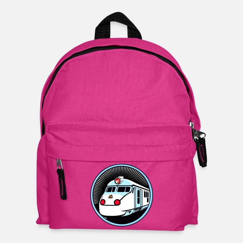 Zug, Lokomotive, Eisenbahn - Kinder Rucksack - Fuchsia