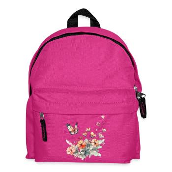 Blumen + Schmetterling - minimal abstrakt - Kinder Rucksack - Fuchsia - Vorne