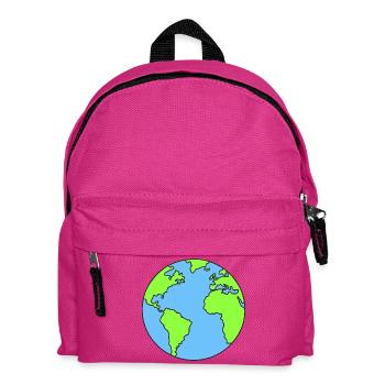 Planet Erde Erdkugel - Kinder Rucksack - Fuchsia - Vorne