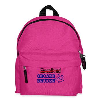 Großer Bruder Statement Einzelkind Geschwister - Kinder Rucksack - Fuchsia - Vorne