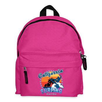 California surfing in Malibu. - Kids' Backpack - fuchsia - Front