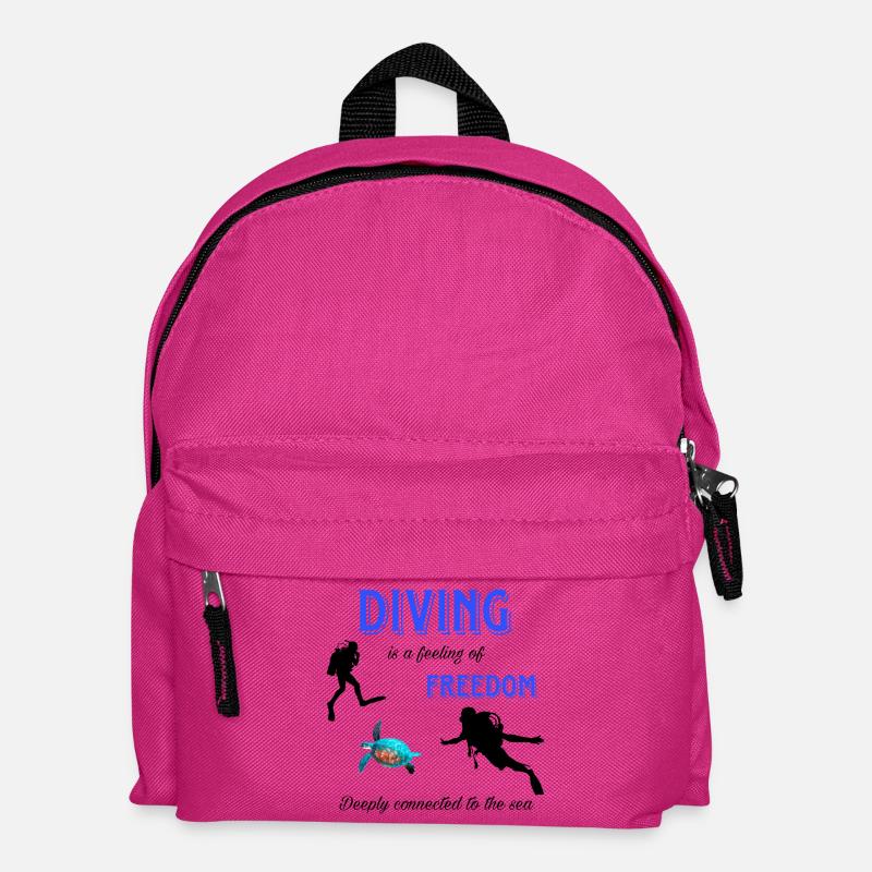 Tauchen Freiheit Schildkröte - Kinder Rucksack - Fuchsia
