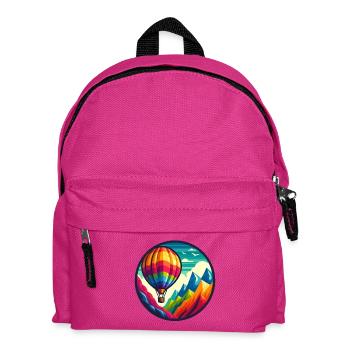 Bunter Heißluftballon in den Bergen - Kinder Rucksack - Fuchsia - Vorne