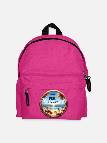 Besser MEER als weniger T-Shirt Geschenk Urlaub - Kinder Rucksack - Fuchsia