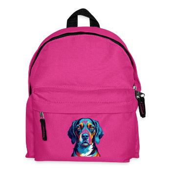 Französische dreifarbige Hunderasse Karikatur Kawaii - Kinder Rucksack - Fuchsia - Vorne