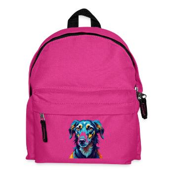 Old Croatian Sighthound Dog Breed Cartoon Kawaii - Kids' Backpack - fuchsia - Front