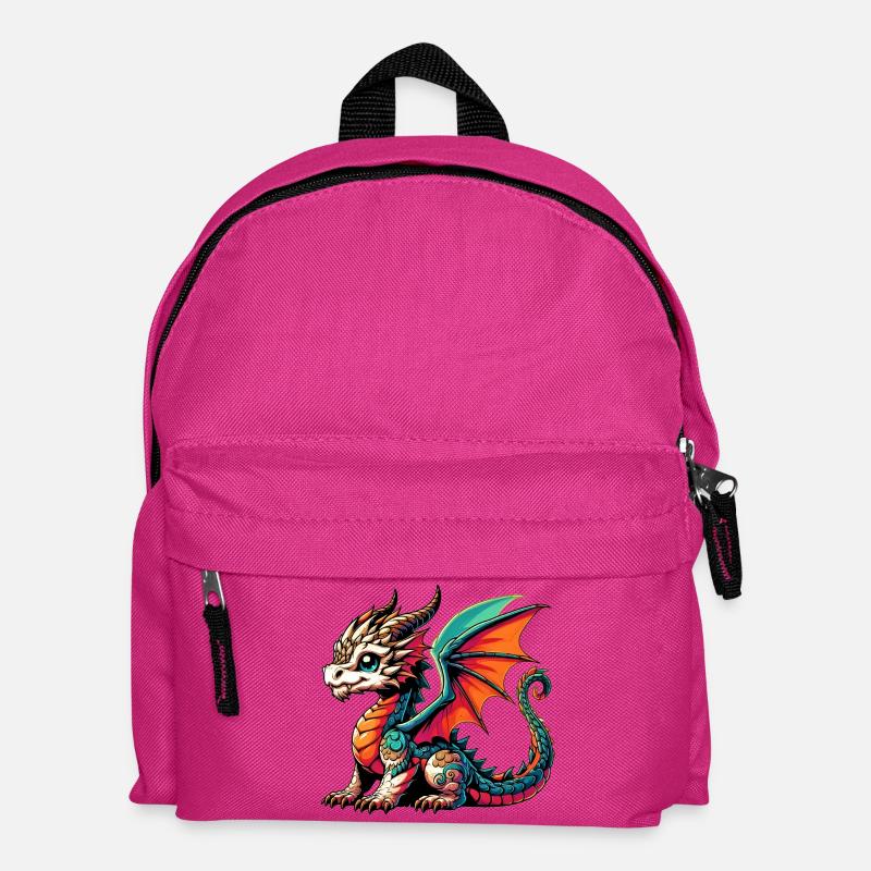 Drache - Kinder Rucksack - Fuchsia
